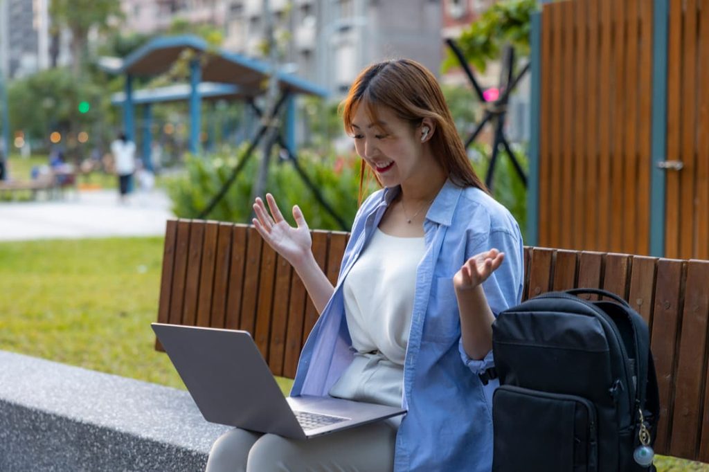 a student freelancer communicating with a client to build a repeat relationship